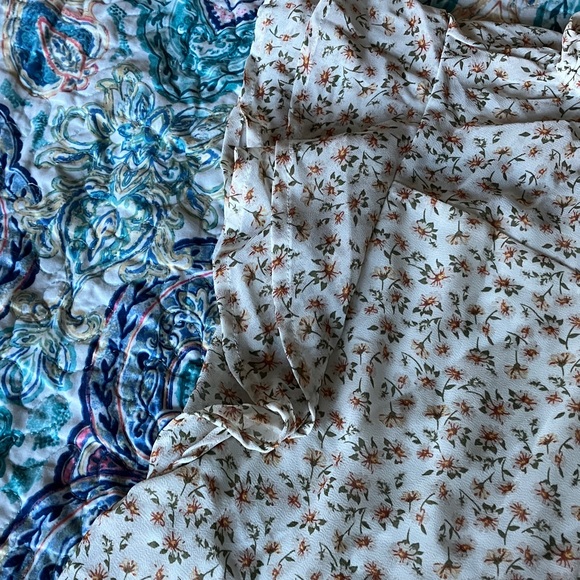 Monteau Floral Ruffle Sleeve Blouse - Cream and Brown - Picture 4 of 11